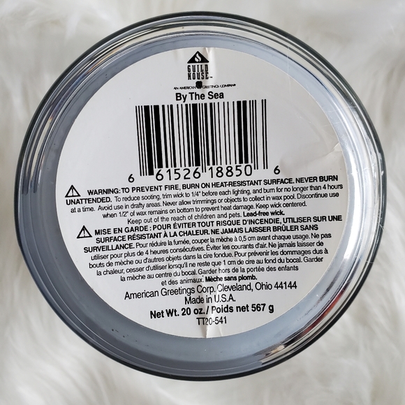 By The Sea Bayside Coastal Mist Blue Sea Large Jar Candle w/ Cover - Picture 3 of 5